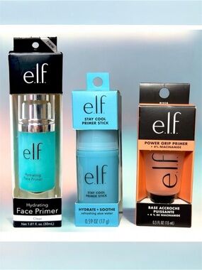 e.l.f. Power Grip Primer Clear, Stay Cool Primer Stick, & Hydrating Primer | NEW